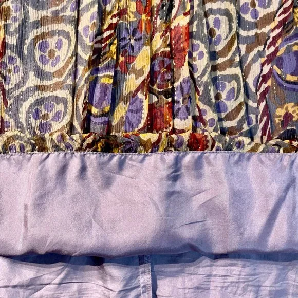 David Meister Floral Golden Thread Spaghetti Strap Cocktail Dress Size 4 - Picture 9 of 12